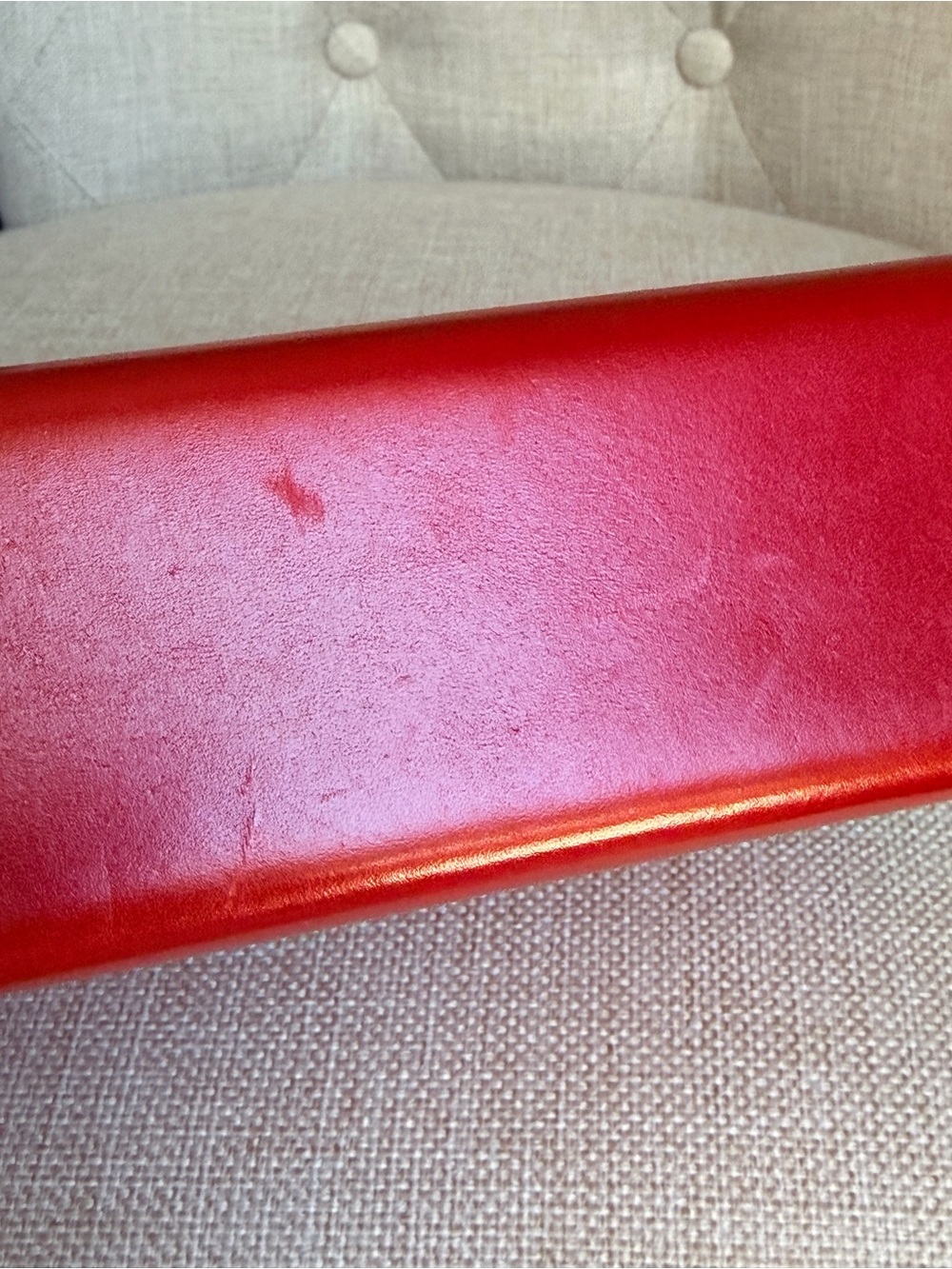 Vintage Salvatore Ferragamo Vara Bow Mini Vanity Case Red Leather Gold Hardware - Picture 6 of 10